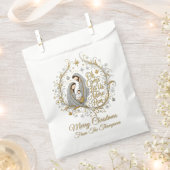 Sachets En Papier Silver and gold nativity Christmas personalized (Coupé)