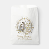Sachets En Papier Silver and gold nativity Christmas personalized (Devant)