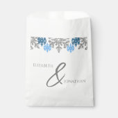 Sachets En Papier Silver Blue Snowflakes Mariage d'hiver (Devant)