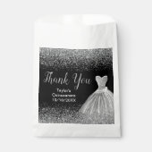Sachets En Papier Silver Dress Faux Glitter Quinceanera (Devant)