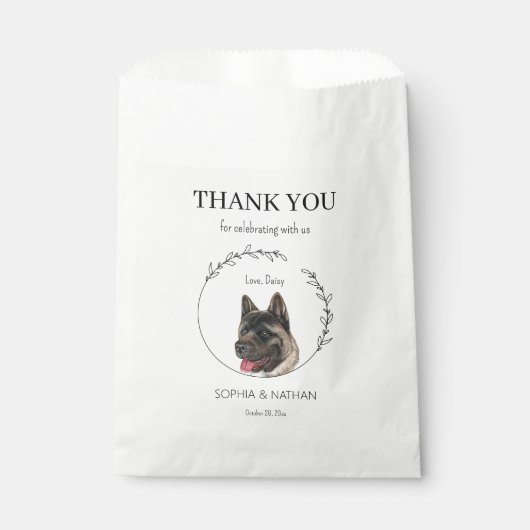 Sachets En Papier Simple Akita Mariage Merci Favoriser sac (Devant)