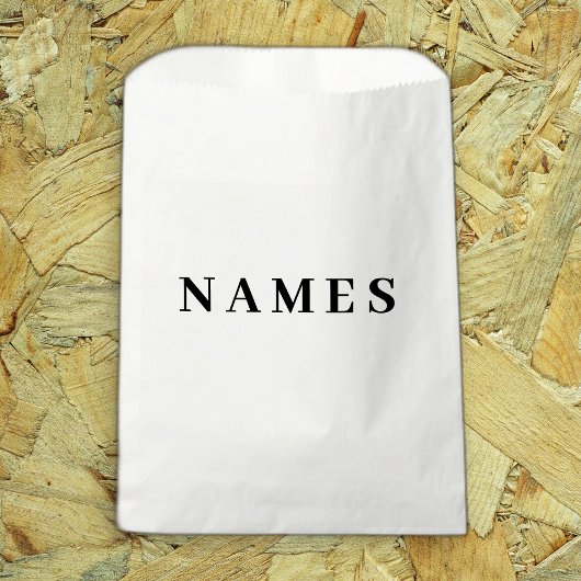Sachets En Papier Simple Black Custom Ajouter Votre Nom Élégant