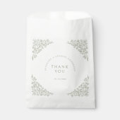 Sachets En Papier Simple Delicate Floral Timeless Sage Mariage vert (Devant)