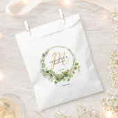 Sachets En Papier Simple, élégant, monogramme mariage eucalyptus (Coupé)
