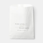 Sachets En Papier Simple élégant Script chic Mariage noir et blanc (Devant)