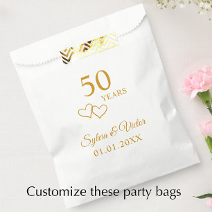Sachets En Papier Simple élégante fête du 50e anniversaire personnal