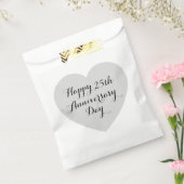 Sachets En Papier Simple Happy 25th Anniversary Silver Heart Elegant (Scellé)
