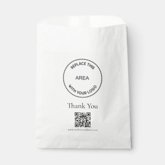 Sachets En Papier Simple Logo Website QR Code Store Merci sac (Devant)