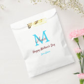 Sachets En Papier simple minimum jour mère bleu monogramme rose nom (Scellé)