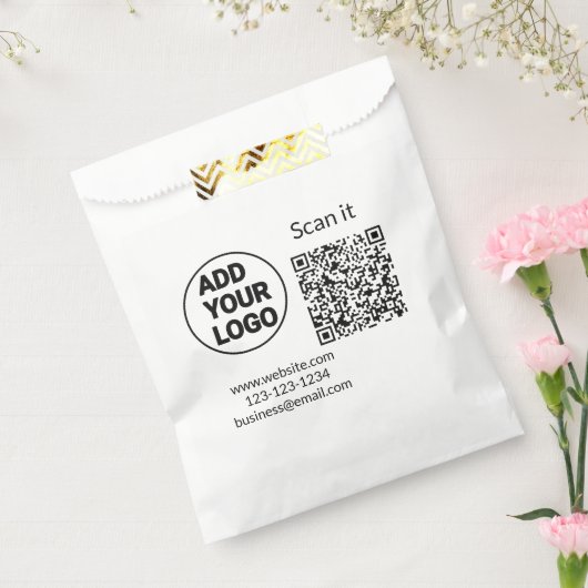 Sachets En Papier Simple minimum q r code ajouter logo code d'analys (Scellé)