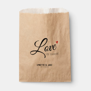 Sachets En Papier Simple Modern Script Love is Sweet Heart Mariage