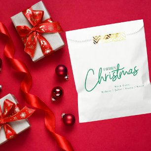 Sachets En Papier Simple moderne Joyeux Noël Script Vacances