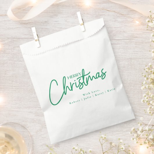 Sachets En Papier Simple moderne Joyeux Noël Script Vacances (Coupé)
