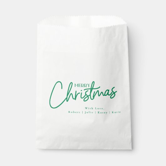 Sachets En Papier Simple moderne Joyeux Noël Script Vacances (Devant)