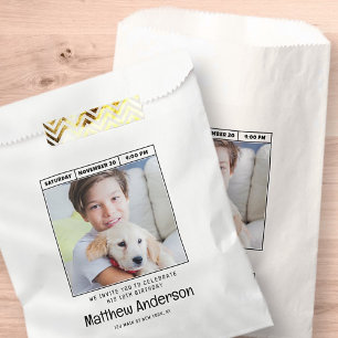 Sachets En Papier Simple moderne minimaliste photo fête d'anniversai