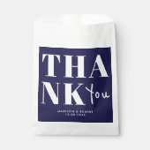 Sachets En Papier Simple Navy Blue Bold Chic Merci Mariage (Devant)