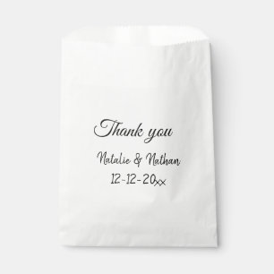 Sachets En Papier Simple remerciement minimal couple nom texte date