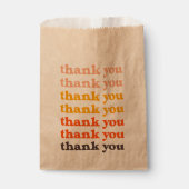 Sachets En Papier Simple Retro Typographie Merci Peach et Jaune (Devant)