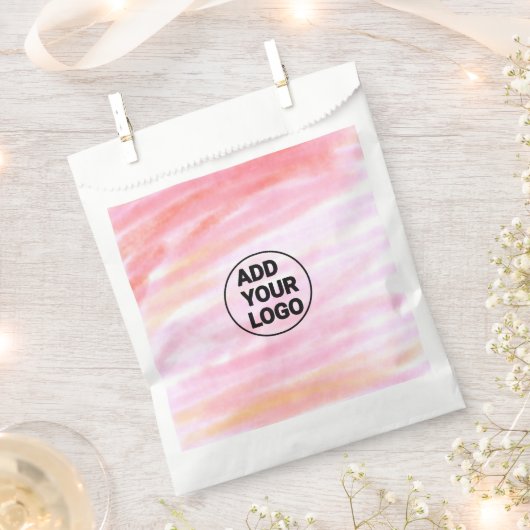 Sachets En Papier Simple rose minimum aquarelle ajouter logo société (Coupé)