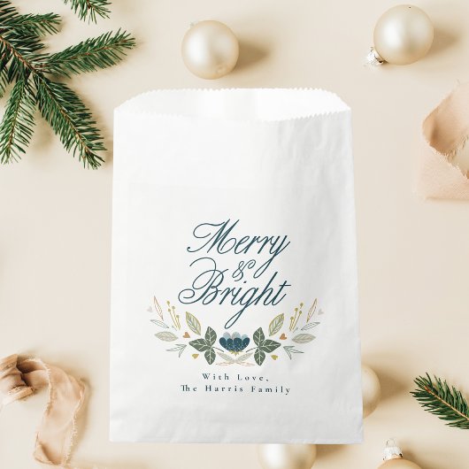 Sachets En Papier Simple Script Moderne Aquarelle Noël