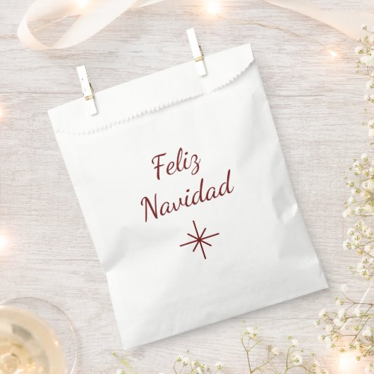 Sachets En Papier Simple Snowflake Feliz Navidad Christmas Party (Coupé)
