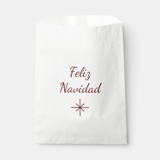 Sachets En Papier Simple Snowflake Feliz Navidad Christmas Party (Devant)