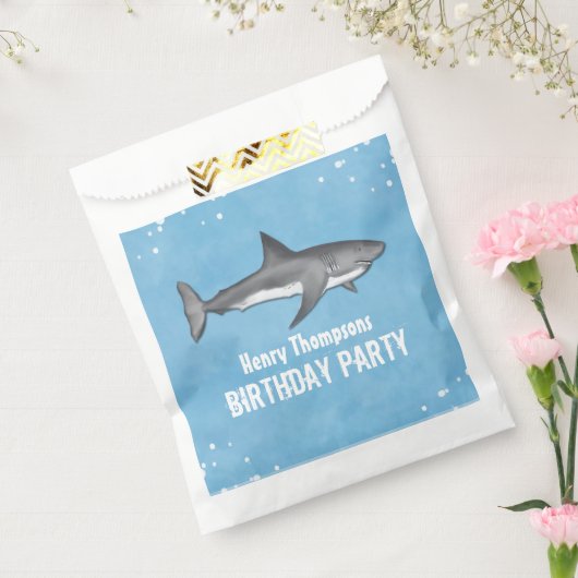 Sachets En Papier Simple Whimsical Birthday Sharks Blue Ocean Treat (Scellé)