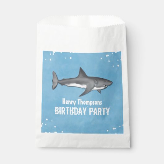 Sachets En Papier Simple Whimsical Birthday Sharks Blue Ocean Treat (Devant)