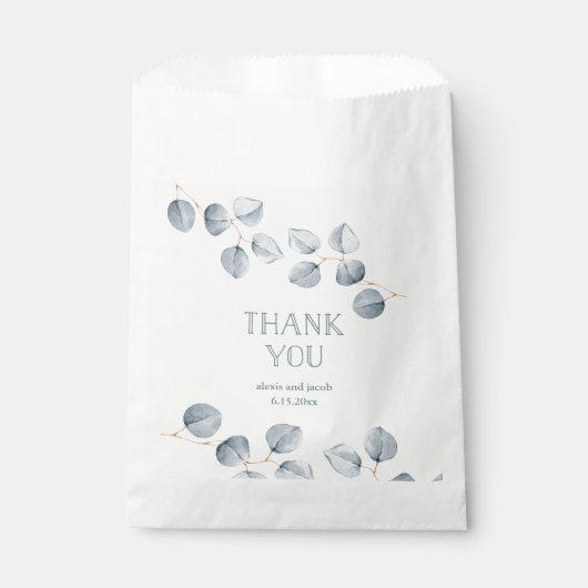 Sachets En Papier Simplicité de l'eucalyptus | MARIAGE (Devant)