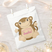 Sachets En Papier Singe Anniversaire Pink (Coupé)