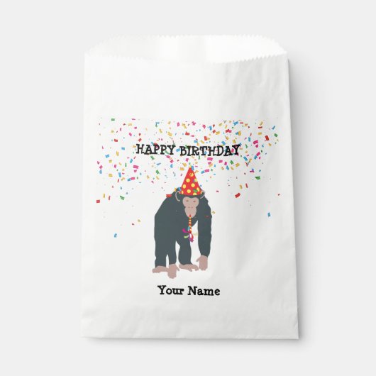 Sachets En Papier Singe Chimpanzé Fête Animaux Fête Fête (Devant)