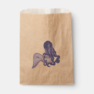 Sachets En Papier Sirène assise bleue