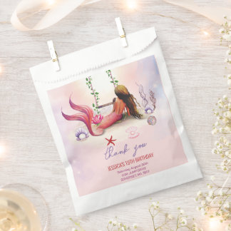 Sachets En Papier Sirène Sous La Fête D'Anniversaire De La Mer