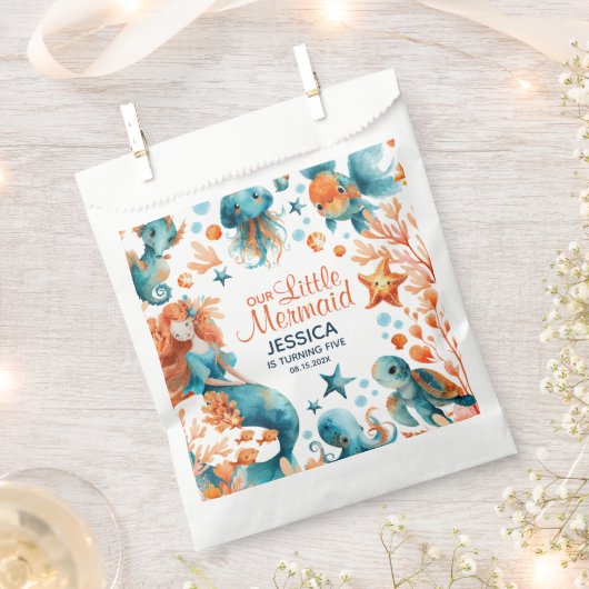 Sachets En Papier Sirène Sous La Mer Festive Fille Enfants Anniversa (Coupé)