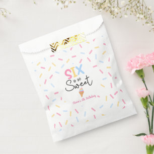 Sachets En Papier Six Is So Sweet Ice Cream 6e fête d'anniversaire