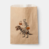 Sachets En Papier Skeleton équitation maman Dinosaur T rex Halloween (Devant)