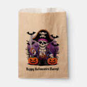 Sachets En Papier Skeleton Pirate Happy Halloween Matey (Devant)