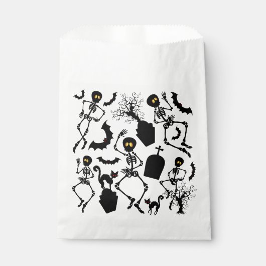 Sachets En Papier Skeletons d'Halloween Macabre Dance (Devant)