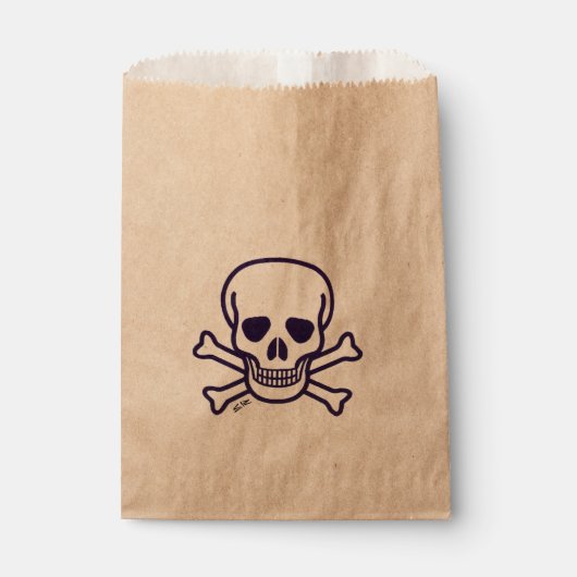 Sachets En Papier Skull n Bones kraft favor bags (Devant)