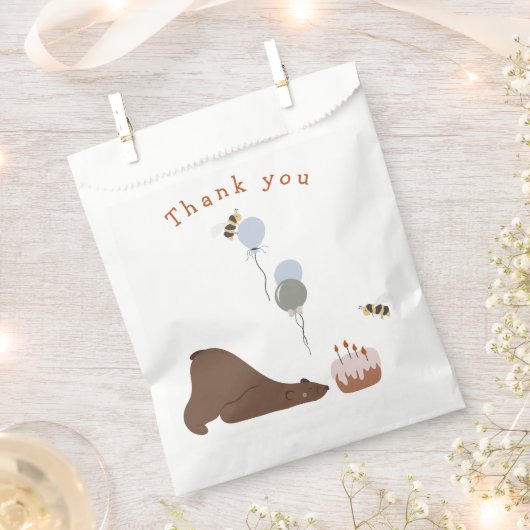 Sachets En Papier Sleep Bear Woodland Anniversaire (Coupé)