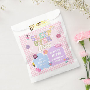 Sachets En Papier Sleepover Preppy Varsity Patch Anniversaire
