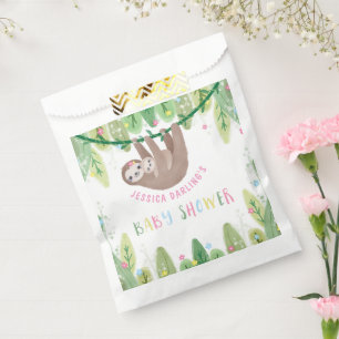 Sachets En Papier Sloth Baby Girl Douche Jungle Thème