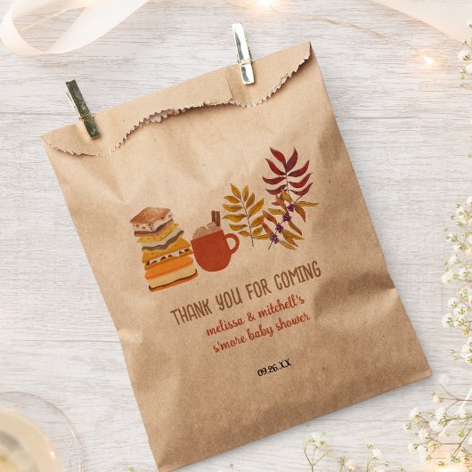 Sachets En Papier S'more Baby shower feu de camp tombe feuilles merc