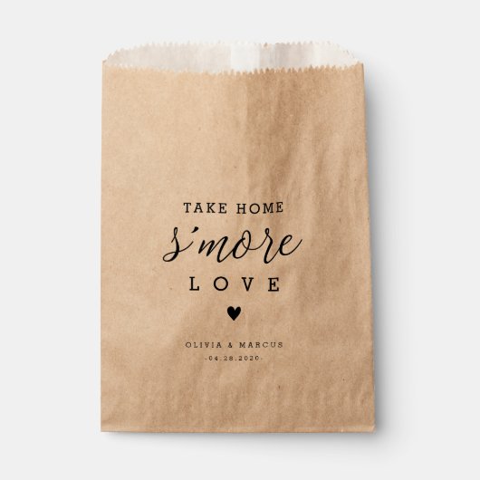 Sachets En Papier S'more Wedding Favor Sac 'Take Home S'more Love' (Devant)