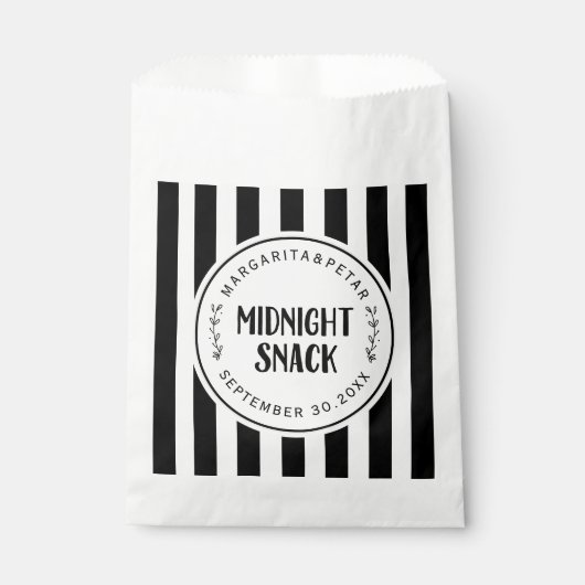 Sachets En Papier Snack de minuit Rustique Mariage Classic Round (Devant)
