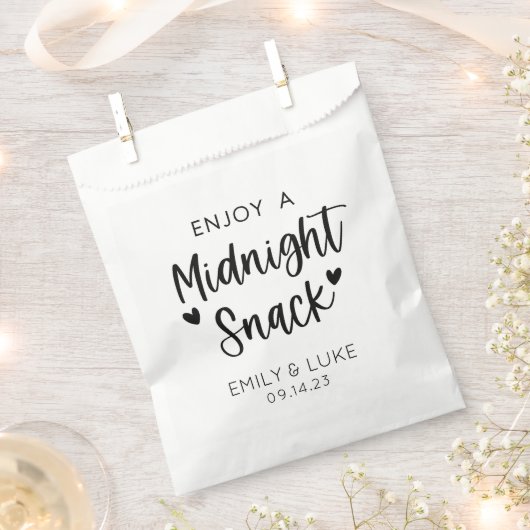 Sachets En Papier Snack personnalisé de mariage de minuit (Coupé)