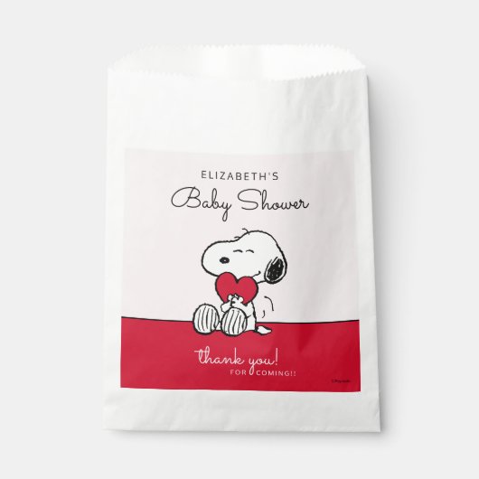Sachets En Papier Snoopy | Little Sweetheart Baby Shower Favor Bag (Devant)