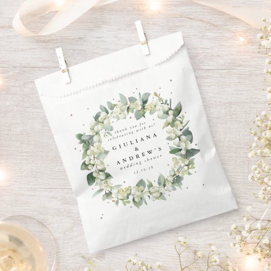 Sachets En Papier Snowberry+Eucalyptus Mariage hiver Douche (Coupé)