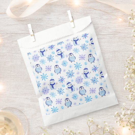 Sachets En Papier Snowflakes, Snowmen et Pingouins de Noël (Coupé)