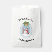 Sachets En Papier Snowman Holly Nous Vous Souhaitons Joie Holiday (Devant)